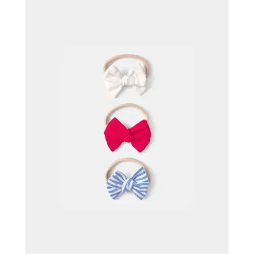 Baby Girl 3-Pack Headbands - Red/White/Blue | Carter's