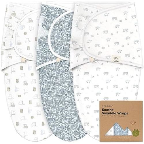 KeaBabies 3-Pack Organic Baby Swaddles for Newborns, Infant (0-6M)