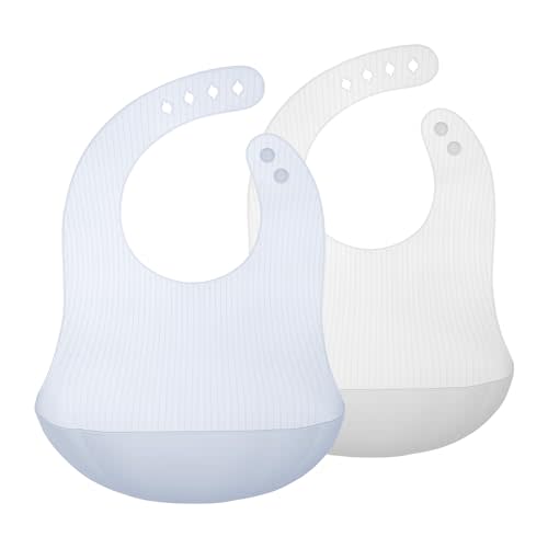 Olababy Fold N Go Silicone Baby Bib w Travel Case | Lightweight Design Eases Pressure Bruising for Infants & Toddlers