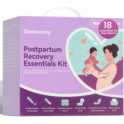 Postpartum Recovery Essentials Kit for Women, Labor & Delivery Postpartum Care, Peri Bottle, Cooling Spray, Disposable Postpartum Underwears, Postpartum Pads, Hot&Cold Packs, Soothing Liners