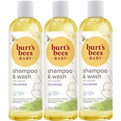 Burt's Bees Baby Shampoo & Wash, Lavender, Calming Tear Free Baby Soap,12 Fl Oz (Pack of 3)