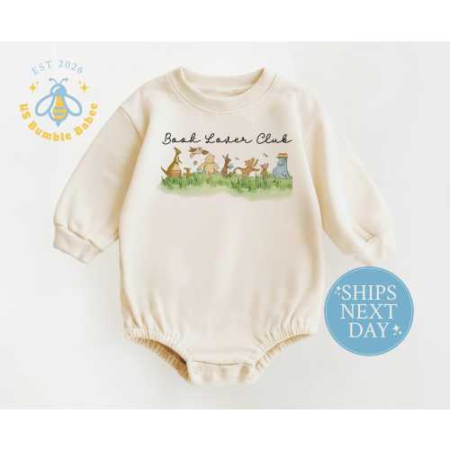 Book Lover Club Romper, Natural Cotton Bodysuit, Animal Friends Storytime Onesie®