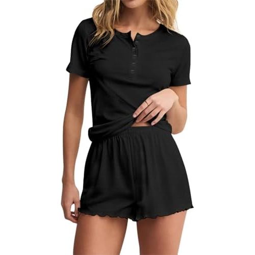 Lacozy Cute Pajama Sets for Women 2 Piece Short Pj Sets Woman Sleepwear