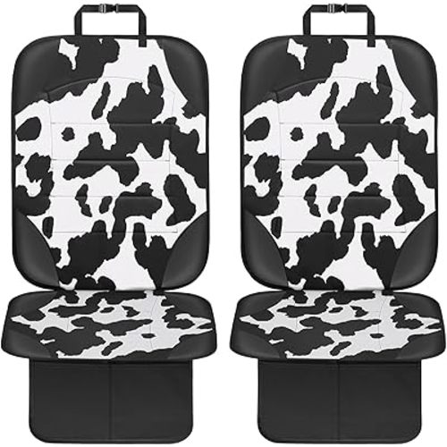 Car Seat Protector for Child Car Seat,Waterproof Car Seat Cover with Thick Padding, Non-Slip Backing, Protects Fabric & Leather Seats, 2 Mesh Storage Pockets(2 Pack)