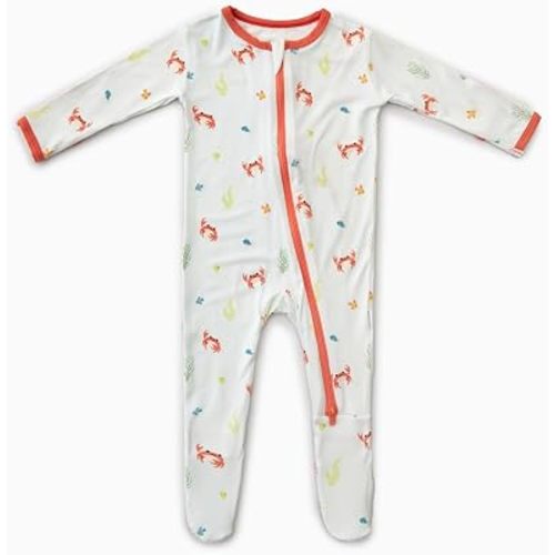 Bamboo Little Soft Baby Footie Pajamas, Baby Clothes, Newborn Sleepers, 95% Viscose and 5% Spandex, 0-24 Months