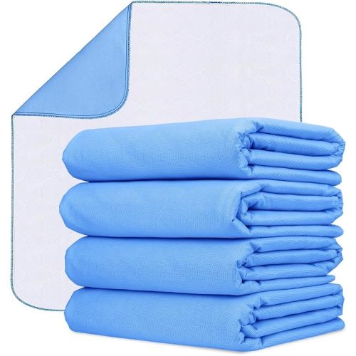 Incontinence Bed Pads Washable Waterproof 34x36 Inches Pack of 4 - Washable Pee Pads for Beds for Incontinence Adults, Kids & Pets - Waterproof Pad, Reusable Bed & Underpads
