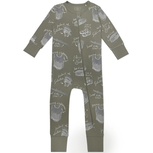 Armor of God Green PJ Footless Onesie Bamboo – Holy Pals