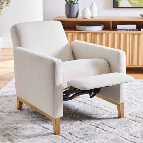 Free Shipping! Better Homes & Gardens Cream Reading Push Back Recliner with Solid Wood Legs