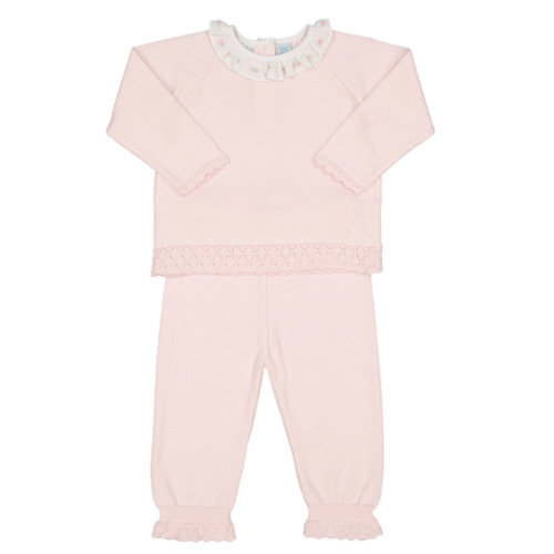 Rose Ruffle Collar Diamond Knit Set I Feltman Brothers (9 MONTHS)