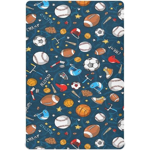 Baby Crib Sheet Sport Crib Mattress for Boys and Girls Playard Sheet Soft Breathable Fitted Baby Mattress Cover 52x28in