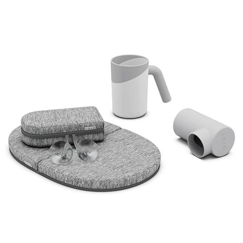 Lalo Bathtime Essentials - 3-Piece Set Includes Knee & Elbow Saver, Rinse Cup, & Spout Cover - Comfortable Baby Bath Essentials Made from Safe, Durable Materials - Easy to Clean - Coconut