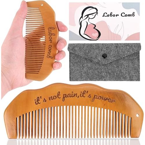 Birthing/Birth Comb for Labor Pain, Post Partum and Home Delivery Essentials, Pregnancy and Hospital Bag Must Haves, Gifts for Expecting Mom Women, Acupressure Tool for Anxiety/Natural Pain Relief
