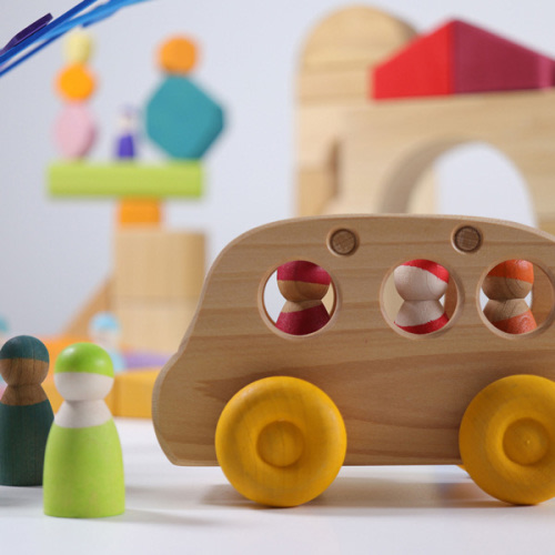 Grimm's Wooden Toys | Bus in Natural Tones