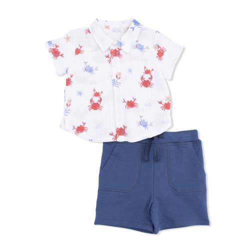Crayon Crabs - Polo Button Up with Everyday Short – Angel Dear