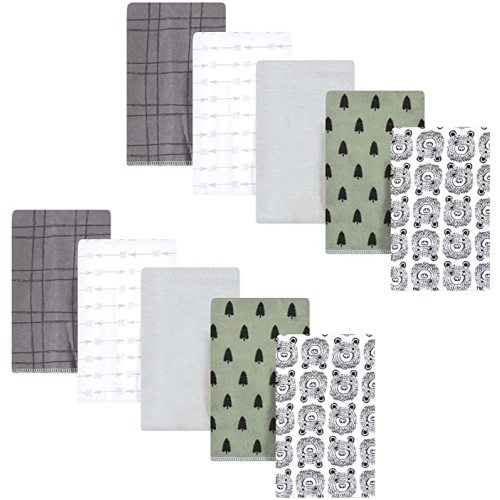 Hudson Baby Unisex Baby Cotton Flannel Burp Cloths