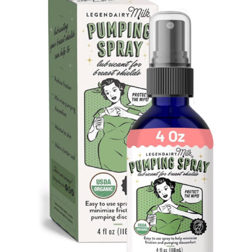 Legendairy Milk Pumping Spray 4 oz., Helps Sore Nipples & Clogged Ducts, Organic Lubricant for Breast Shields and Flanges, Vegan Breast Pump Spray, Natural & Lanolin-Free, Made in USA