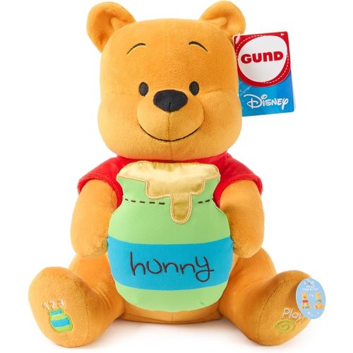 GUND Disney Official Peek-a-Boo Winnie the Pooh Plush, Interactive Stuffed Animal, Sensory Toys for Ages 0 and Up, Yellow, 11”
