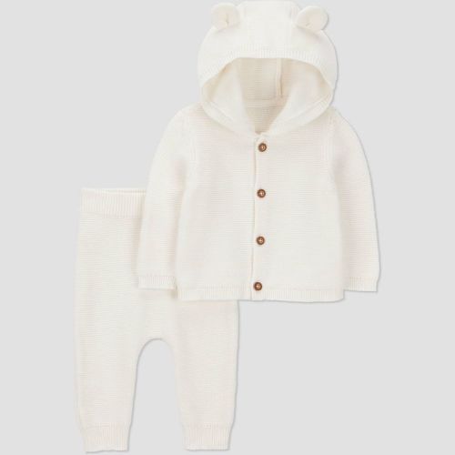 Carter's Just One You® Baby 2pc Hooded Bear Sweater and Jogger Pants Set - Cream