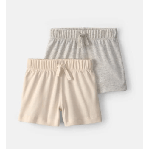Baby 2-Pack Shorts - Cream/Grey | Carter's