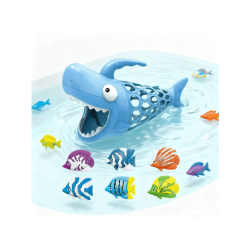 Ultimate Bath Time Fun: 6-In-1 Shark Fishing Game For Pool & Bathtub | Exciting Toy For Boys & Girls 6+ With 1 Big Shark & 6 Colorful Fish