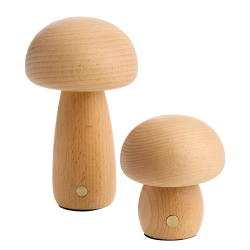 Natural Wood Mushroom Shaped LED Portable Night Light - World Market