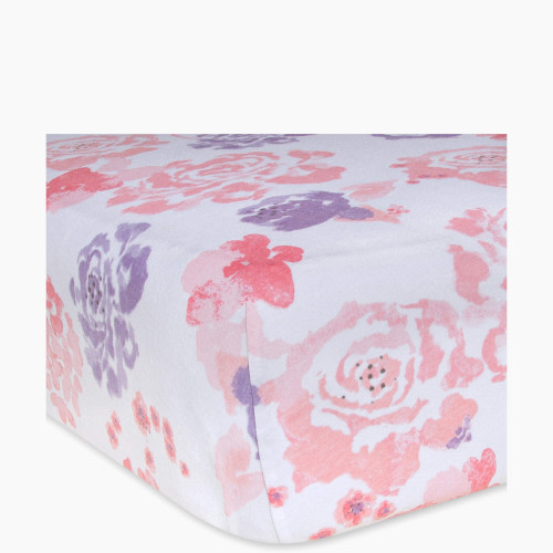 Burt's Bees Baby Organic Cotton Jersey Fitted Crib Sheet - Spring Roses, 1