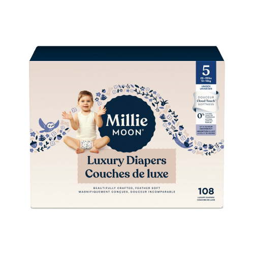Millie Moon Luxury Diapers, Size 5, 108 Count - Walmart.ca