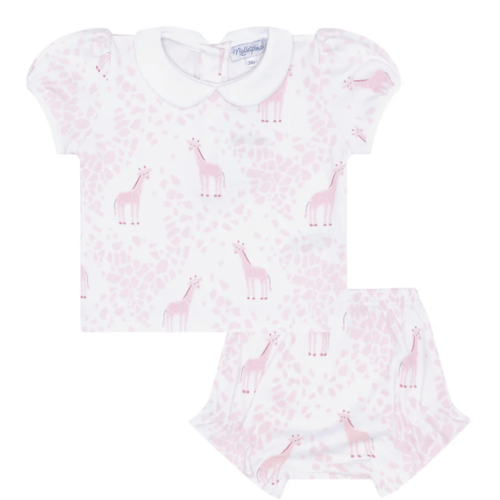 Pink Giraffe Print Diaper Cover Set