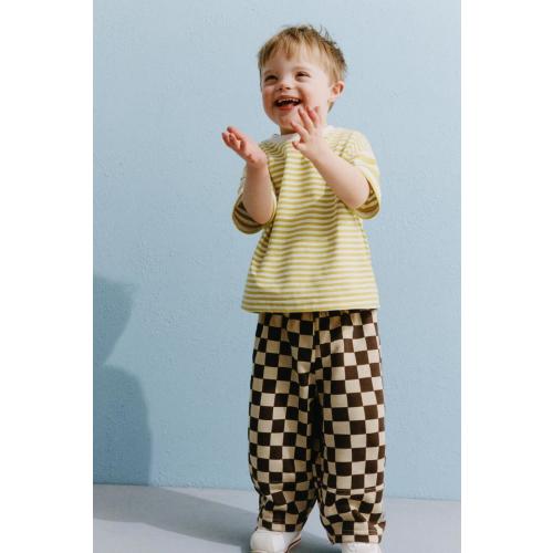 CHECKERED BALLOON PANTS - Blue | ZARA United States