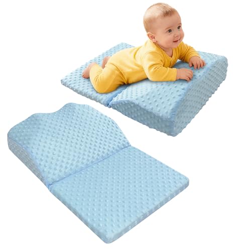 Colic Baby Relief Pillow Tummy Time Prop - Reflux & Gas Relief，Wedge Pillow for Infant - Neck and Shoulder Strength Building，Nursing Support Feeding ，Memory Foam Adjustable Height