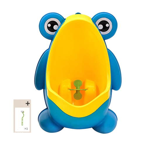 Shape Hang Type Boys Standing Urinal Frog Pee Training,Cute Potty Training Urinal for Boys with Funny Aiming Target, Urinals for Toddler Boy Blue-Yellow