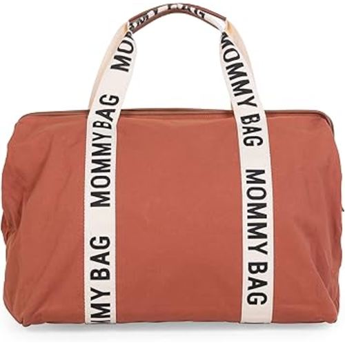 Childhome Signature Mommy Bag, Sporty Diaper Bag, Water Repellant Tote Bag, Large Diaper Bag, Baby Essentials Travel Bag, Hospital Bags for Labor and Delivery (Terracotta)