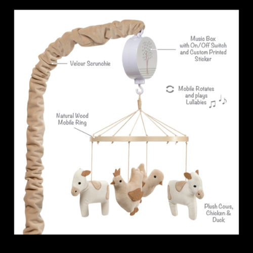 Farmyard Friends Musical Baby Crib Mobile