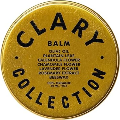 CLARY COLLECTION Multipurpose Olive Balm for Men, Women & Children, Certified Non-Toxic, Natural & Organic, Plant-Based Formula, Hydrates and Softens Dry + Inflamed Skin. All Ages & Skin Types, 2oz