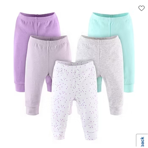 The Peanutshell Baby Girls Tapered Regular Fit Pull-On Pant, Color: Lavender - JCPenney