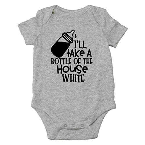 AW Fashions I'll Take A Bottle Of The House White Baby Bodysuit Funny Adorable Infant Outfit for Unisex