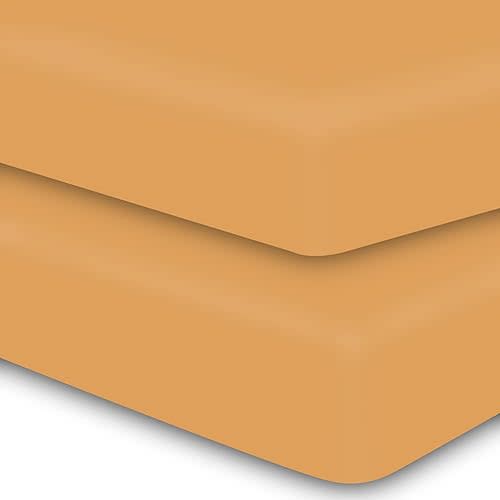 MOONQUEEN 2-Pack Baby Fitted Crib Sheets - Soft Breathable Microfiber Toddler Nursery Sheet Set for Boys and Girls, Fits Standard Size Crib Mattress 28 x 52 x 8in, orangey