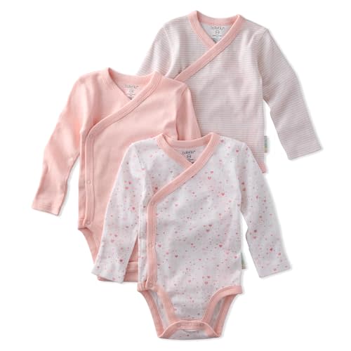 Baby Sterling 3-pack Kimono Bodysuits 100% Organic Cotton Side Snap for Baby Boys & Girls