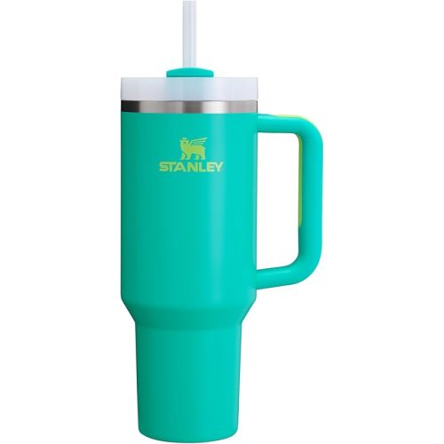 Stanley Quencher H2.0 FlowState Stainless Steel Vacuum Insulated Tumbler with Lid and Straw for Water, Iced Tea or Coffee, Smoothie and More, Tropical Teal, 40 oz