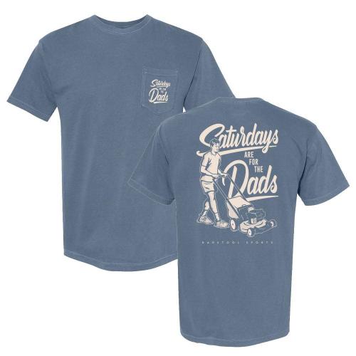 Saturdays Are For The Dads Mow Retro Pocket Tee - Barstool Sports Polos & More