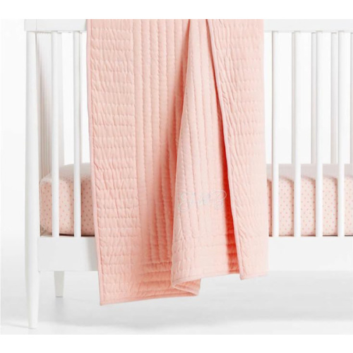 Comfy Tee Keepsake Stitched Pink 100% Organic Cotton Jersey Crib Quilt