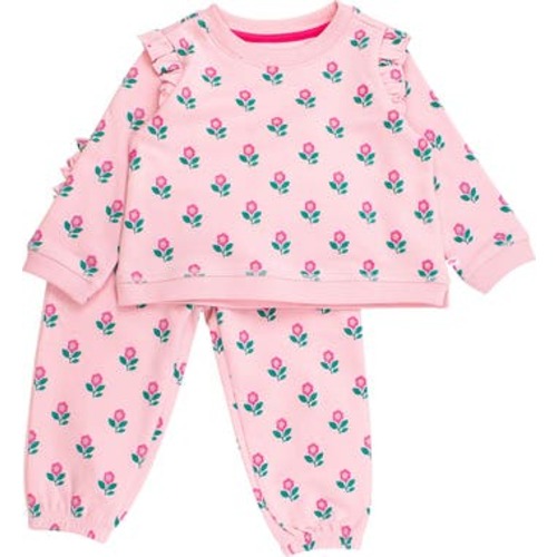 Zinnia Meadows Cotton Sweatshirt & Sweatpants Set, 6-12M