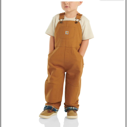 Kids' Canvas Bib Overall Flannel-Lined (Baby/Toddler) | Toddler Girl Outerwear (2T - 4T) | Carhartt