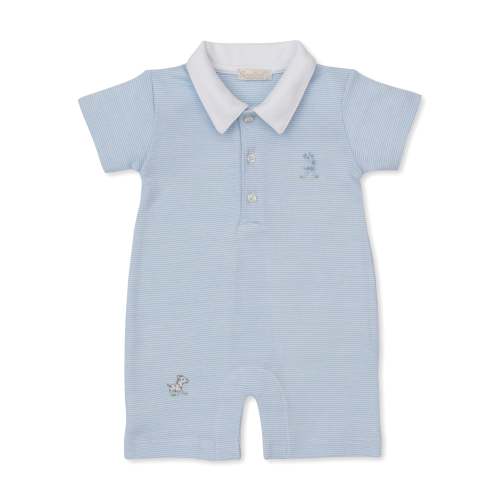 SCE Safari Party Blue Hand Emb. Short Playsuit