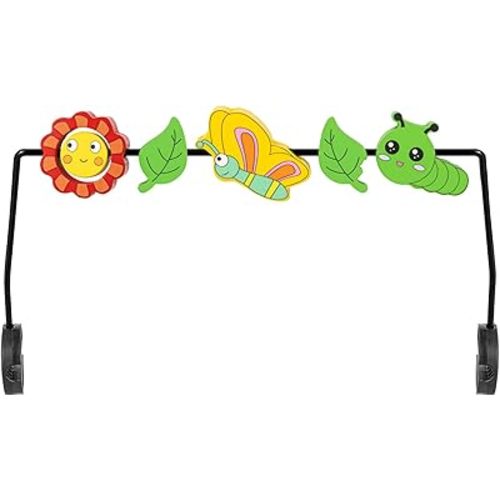 EKEPE BABY Bouncer Toy Bar Compatible with Baby Bjorn Bouncer, Wooden Toy Bar Attachment for Baby - Sensory Development & Play Accessories for Newborn 3-36 Months - Butterfly & Caterpillar