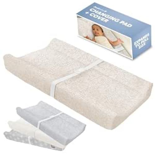Jool Baby Soft Changing Pad + Washable Cover - (Wave Pattern, Oatmilk)