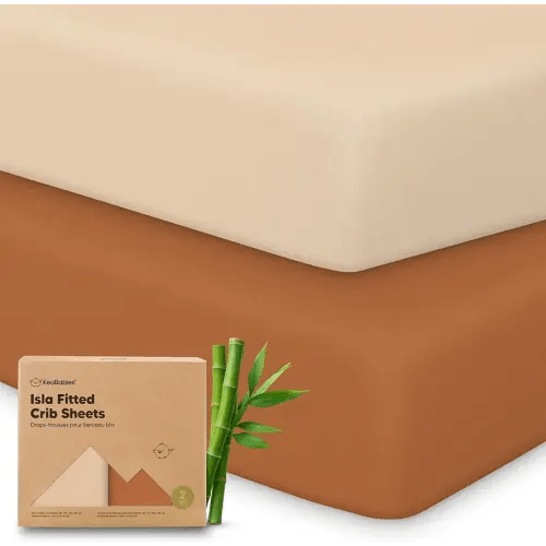 KeaBabies 2-Pack Baby Crib Sheets for Boys, Girls - 52x28 Viscose Derived from Bamboo Toddler Bed Sheets Neutral, Fitted Crib Mattress Cover for Standard Baby Bedding, Soft & Cozy (Rust)