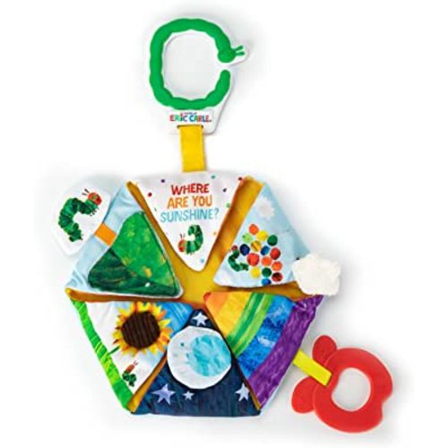 KIDS PREFERRED World of Eric Carle The Very Hungry Caterpillar Sunshine On The Go Activity Toy with Peek A Boo Flaps, Apple Tether, and On The Go Clip for Baby and Toddler Boys and Girls