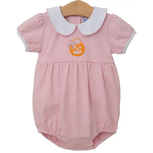 Jack O'Lantern Bubble - Pink Stripe - Mini Macarons Boutique