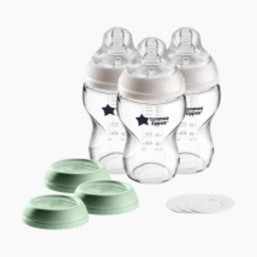 Tommee Tippee Closer to Nature 3 in 1 Convertible Glass Baby Bottles, Anti-Colic Valve – 9-Ounce, 3 Count